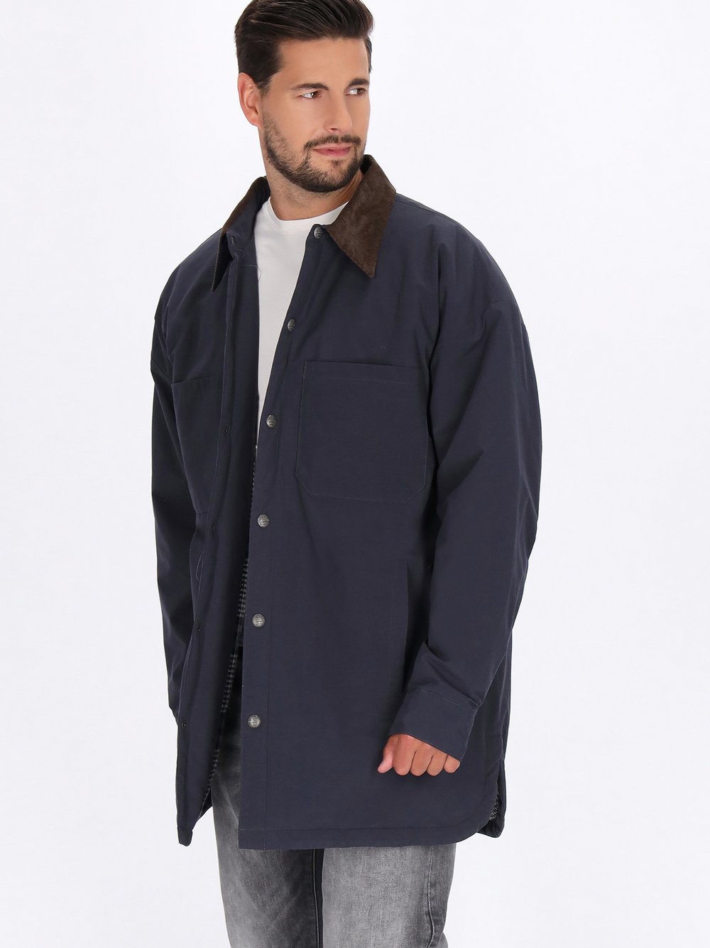 Dreimaster Jacke Herren Baumwolle blau, XL