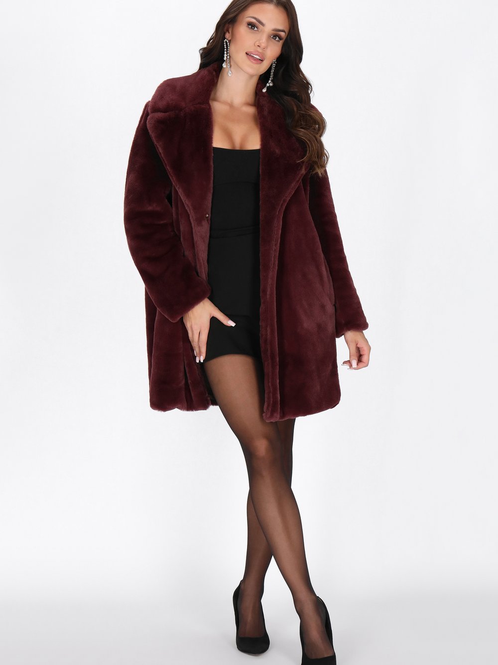 Faina Mantel Damen rot, M