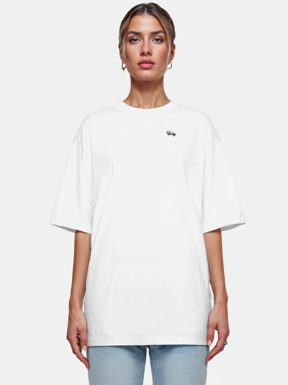 Trueprodigy Oversize-Shirt  Damen Baumwolle weiß, S