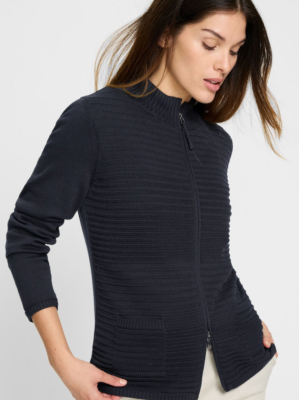 Olsen Cardigan Damen Baumwolle blau, 38