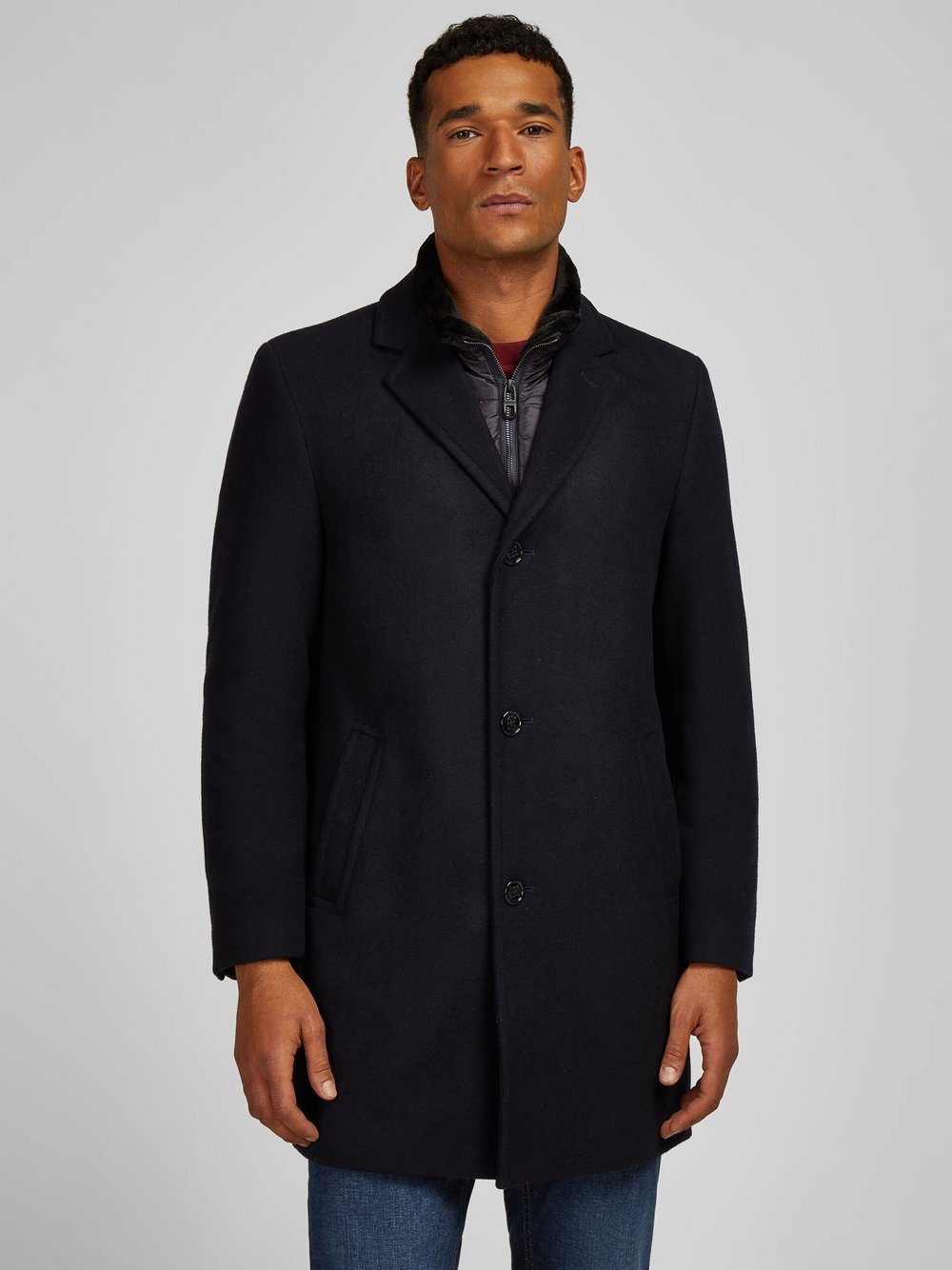 Thumbnail - Daniel Hechter Mantel Herren Wolle blau, 50