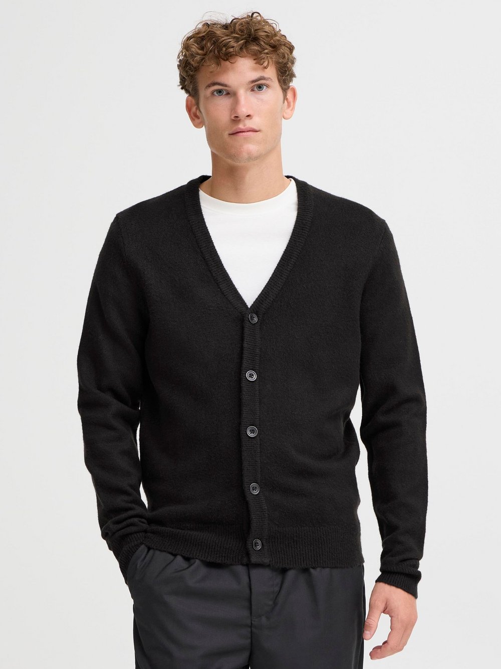 CASUAL FRIDAY Strickjacke Herren schwarz meliert, M