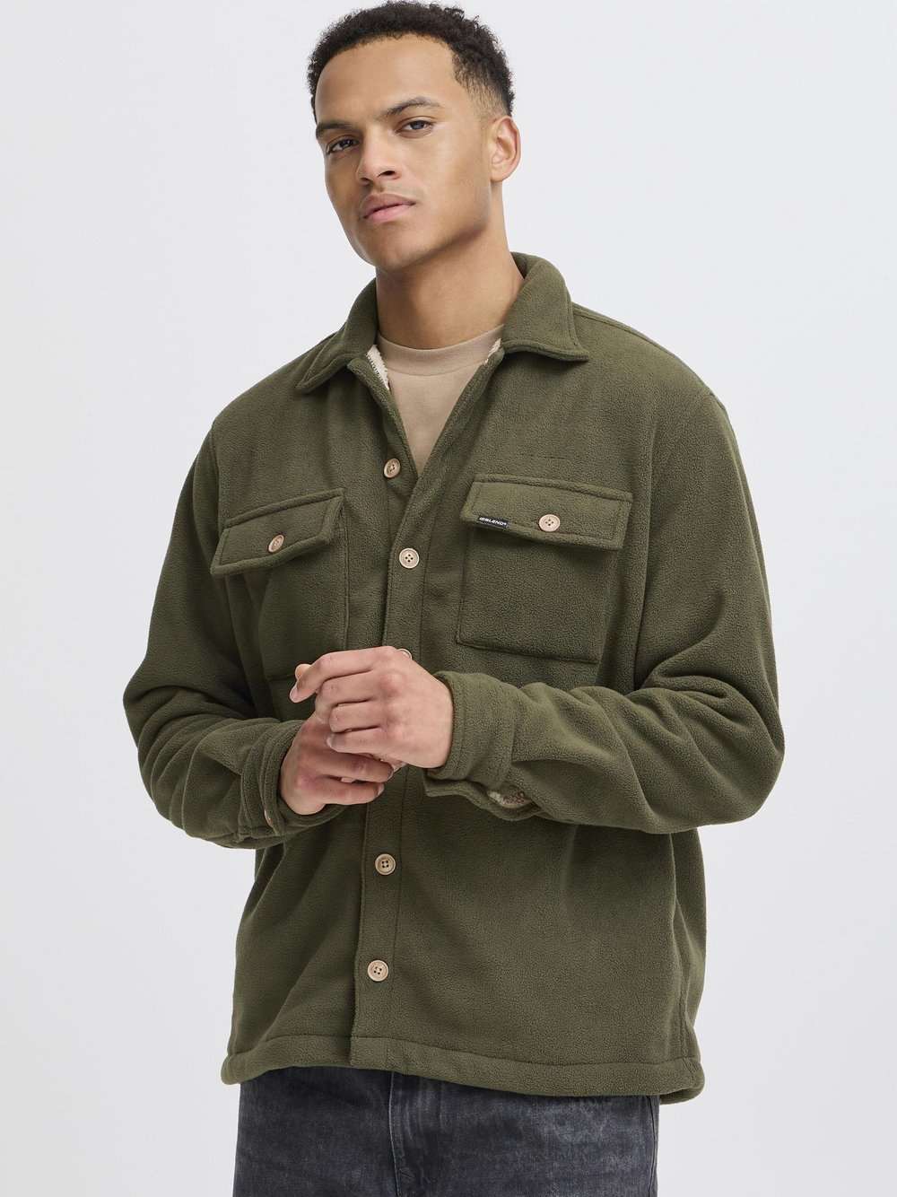 Thumbnail - BLEND Hemdjacke Herren grün, XL