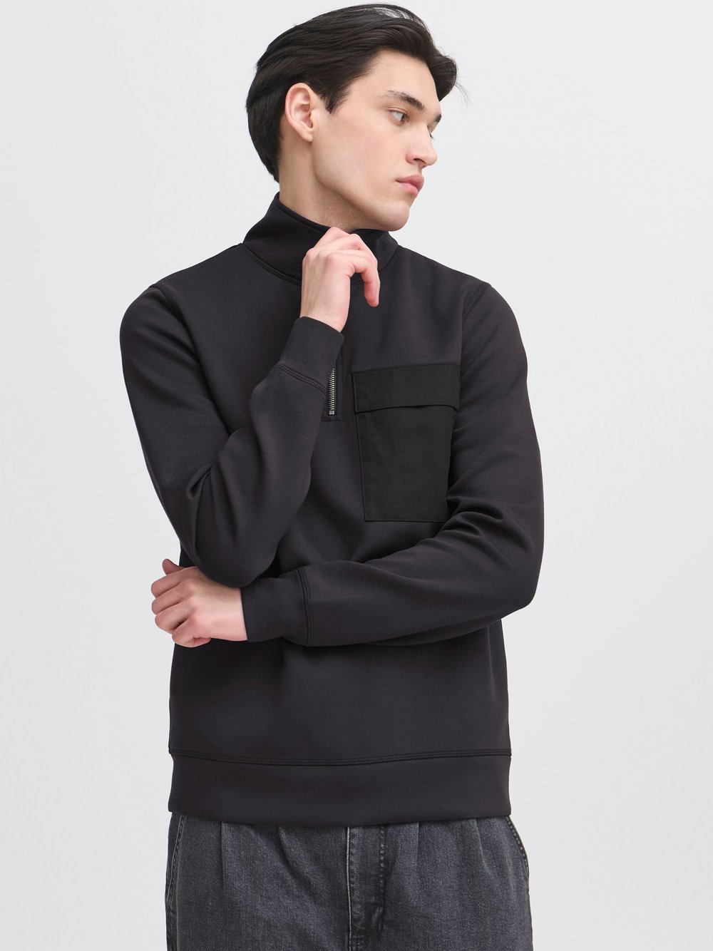 Thumbnail - CASUAL FRIDAY Longsweatshirt Herren Viskose schwarz, M