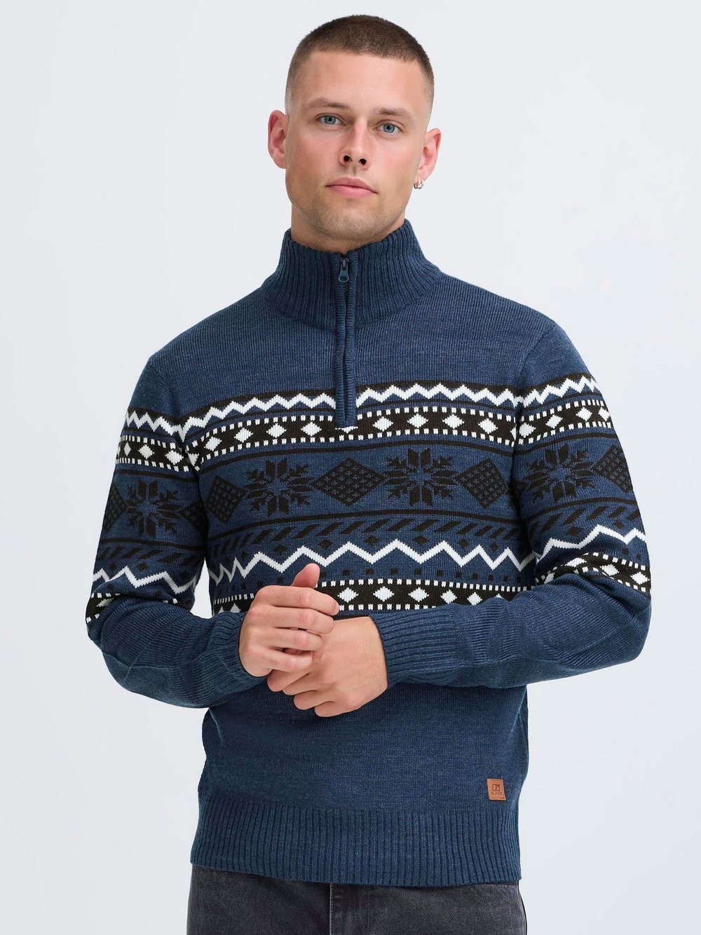 Thumbnail - BLEND Troyer Herren blau gemustert, XXL