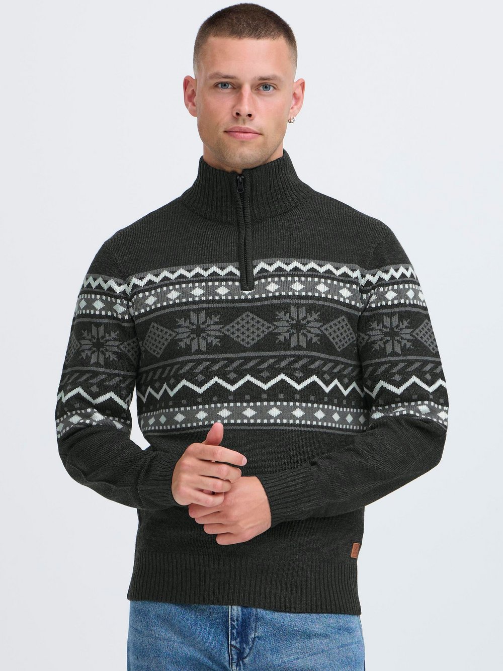 BLEND Troyer Herren schwarz gemustert, S