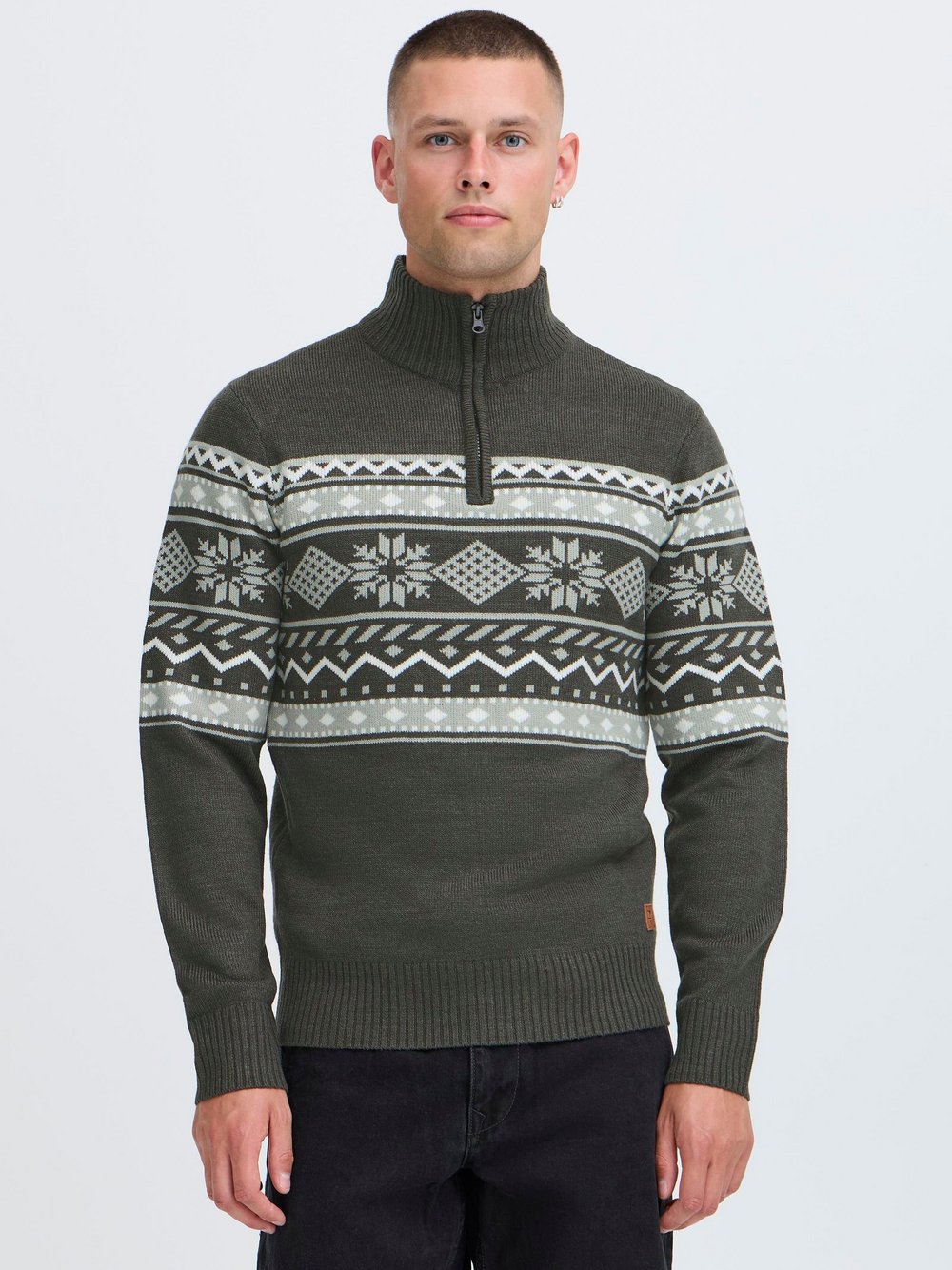 BLEND Troyer Herren grau gemustert, S