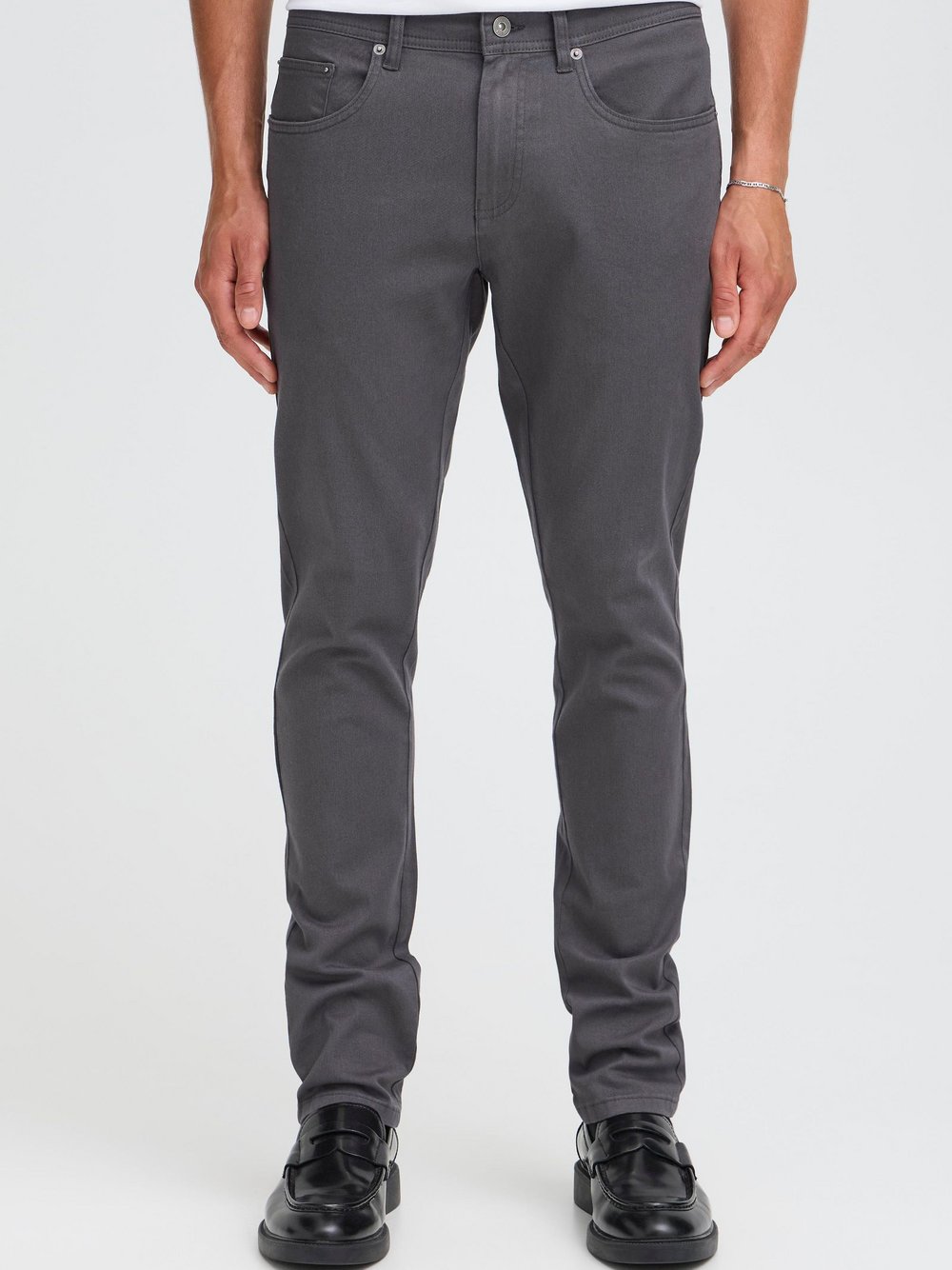 Solid Chinohose Herren Baumwolle grau, 38-32