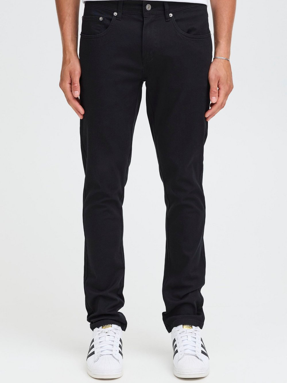 Thumbnail - Solid Chinohose Herren Baumwolle schwarz, 33-32