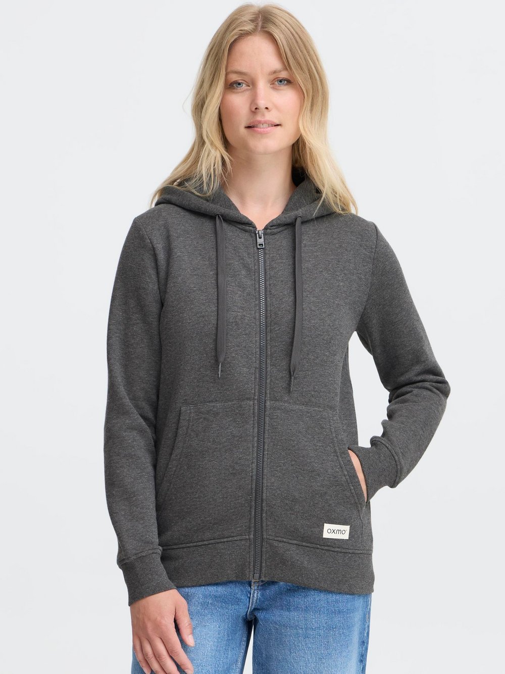 OXMO Kapuzenfleecejacke Damen grau, L