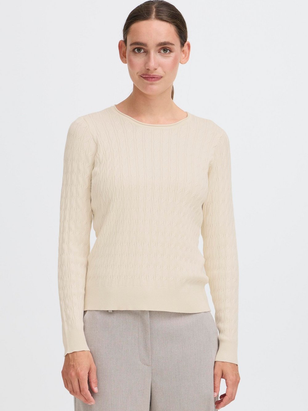 OXMO Strickpullover Damen Viskose beige, XXL