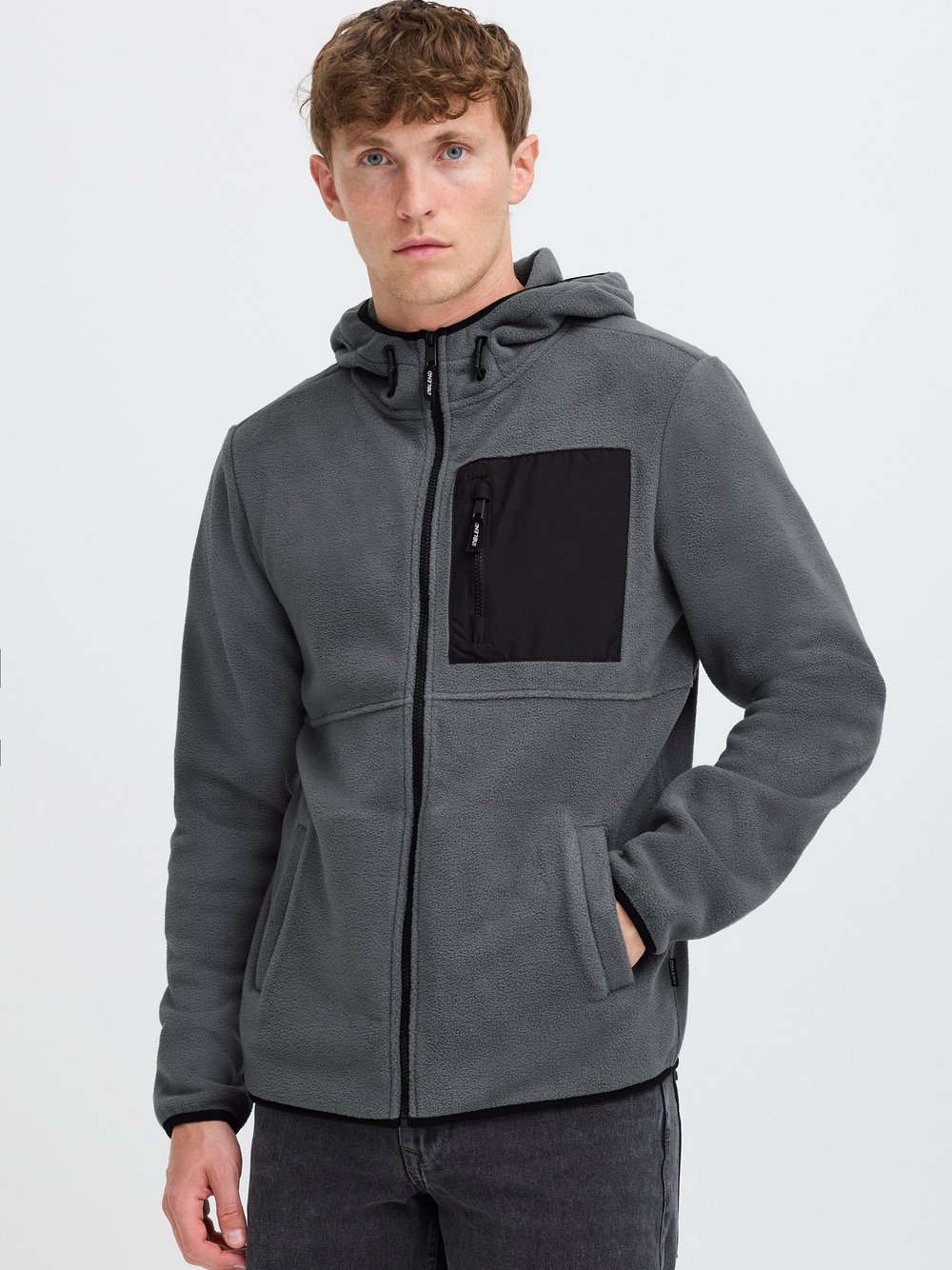 BLEND Fleecejacke Herren grau, S