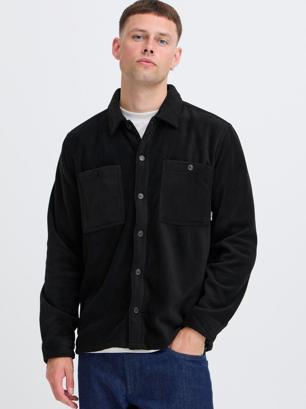 BLEND Hemdjacke Herren schwarz, L