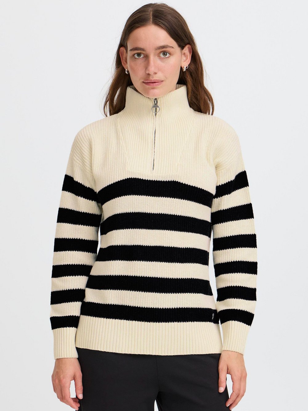 Thumbnail - OXMO Troyer Damen Baumwolle weiß gestreift, S