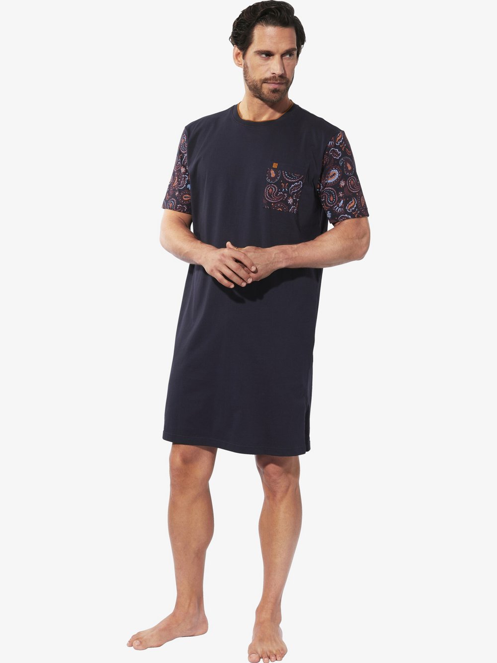 BABISTA Nachthemd Herren Baumwolle blau, M