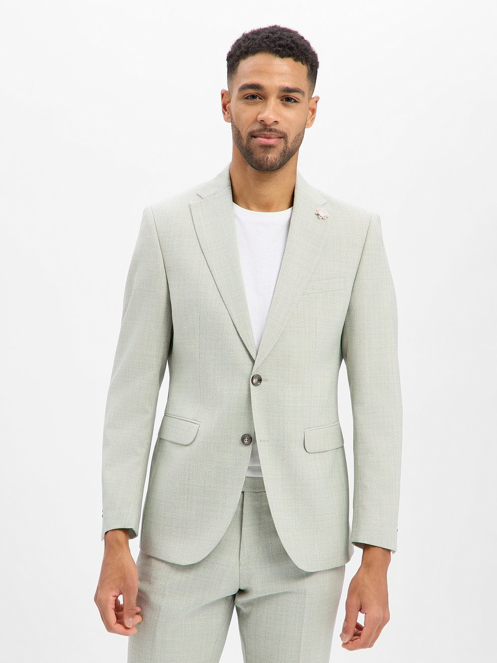 CG - CLUB of GENTS Baukasten-Sakko aus Schurwolle Herren Slim Fit grün meliert, 102