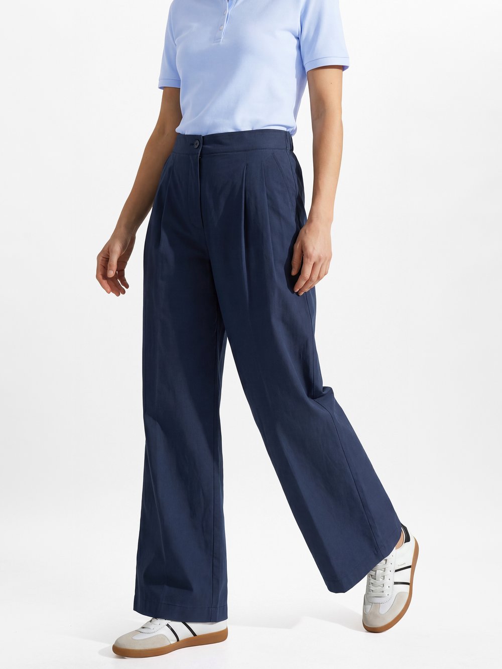 Weekend Max Mara spodnie plisowane - WKDBenda Kobiety Bawełna (100%) niebieski