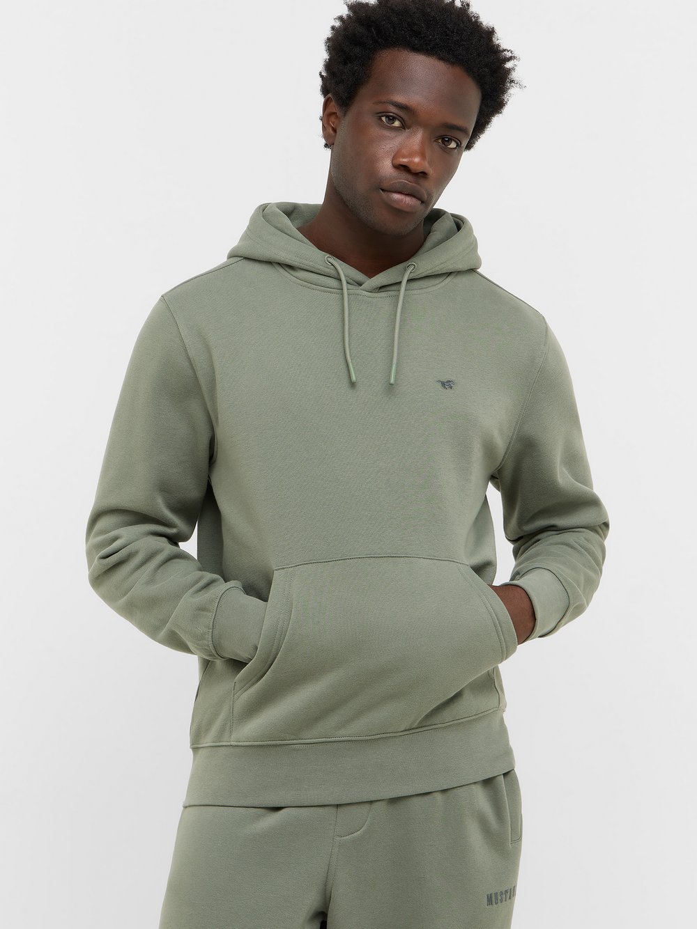 Mustang Hoodie Herren Baumwolle grün, XXXL