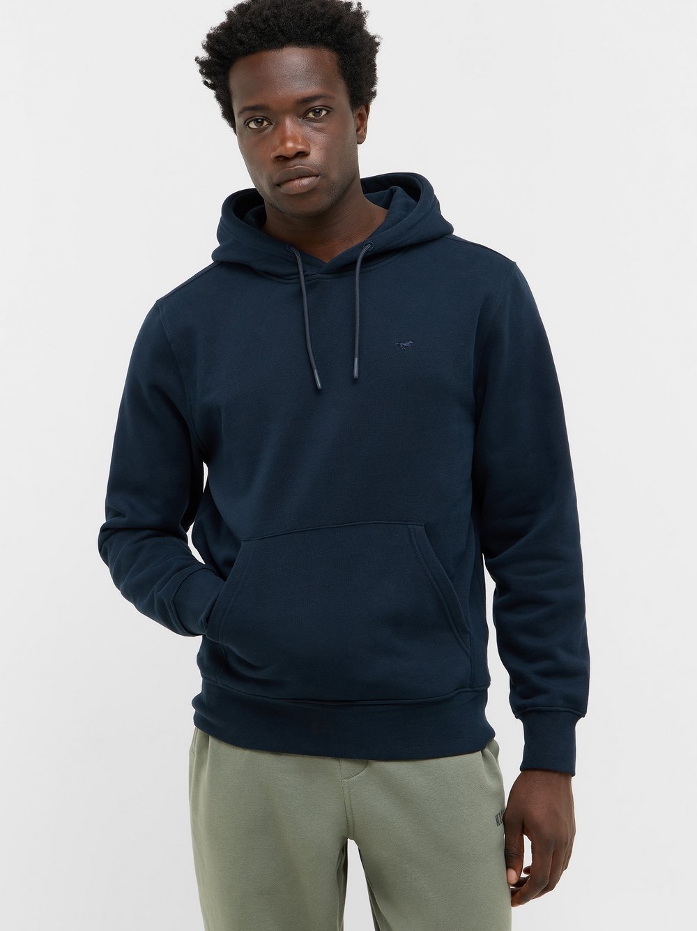 Mustang Hoodie Herren Baumwolle blau, XL