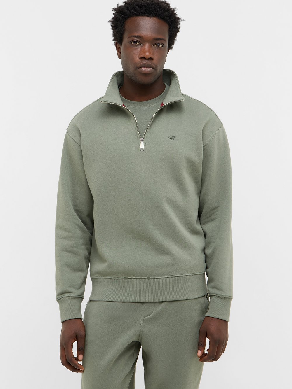 Mustang Sweatshirt Herren Baumwolle grün, XXXL