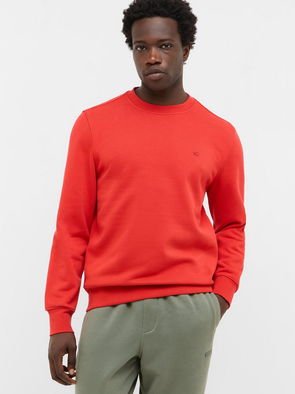 Mustang Sweatshirt Herren Baumwolle rot, S