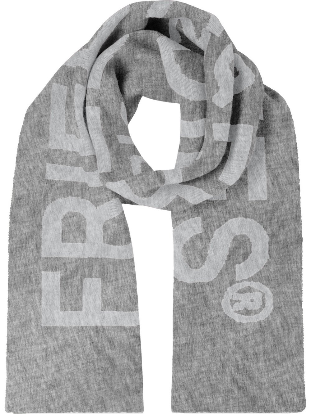 Frieda & Freddies Strickschal Damen grau bedruckt, 1