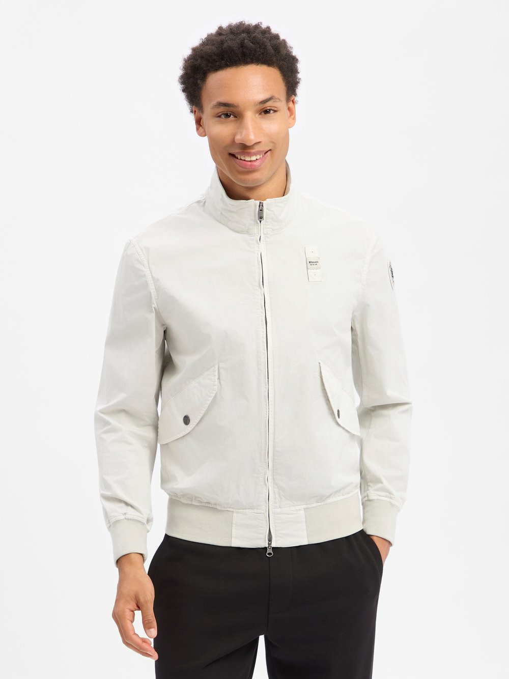 Blauer kurtka bomber - Badger Dyed Mężczyźni Bawełna szary