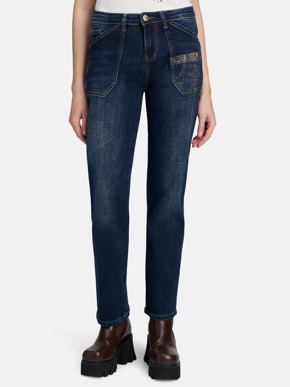 Cartoon Regular Fit-Jeans Damen Baumwolle blau, 36