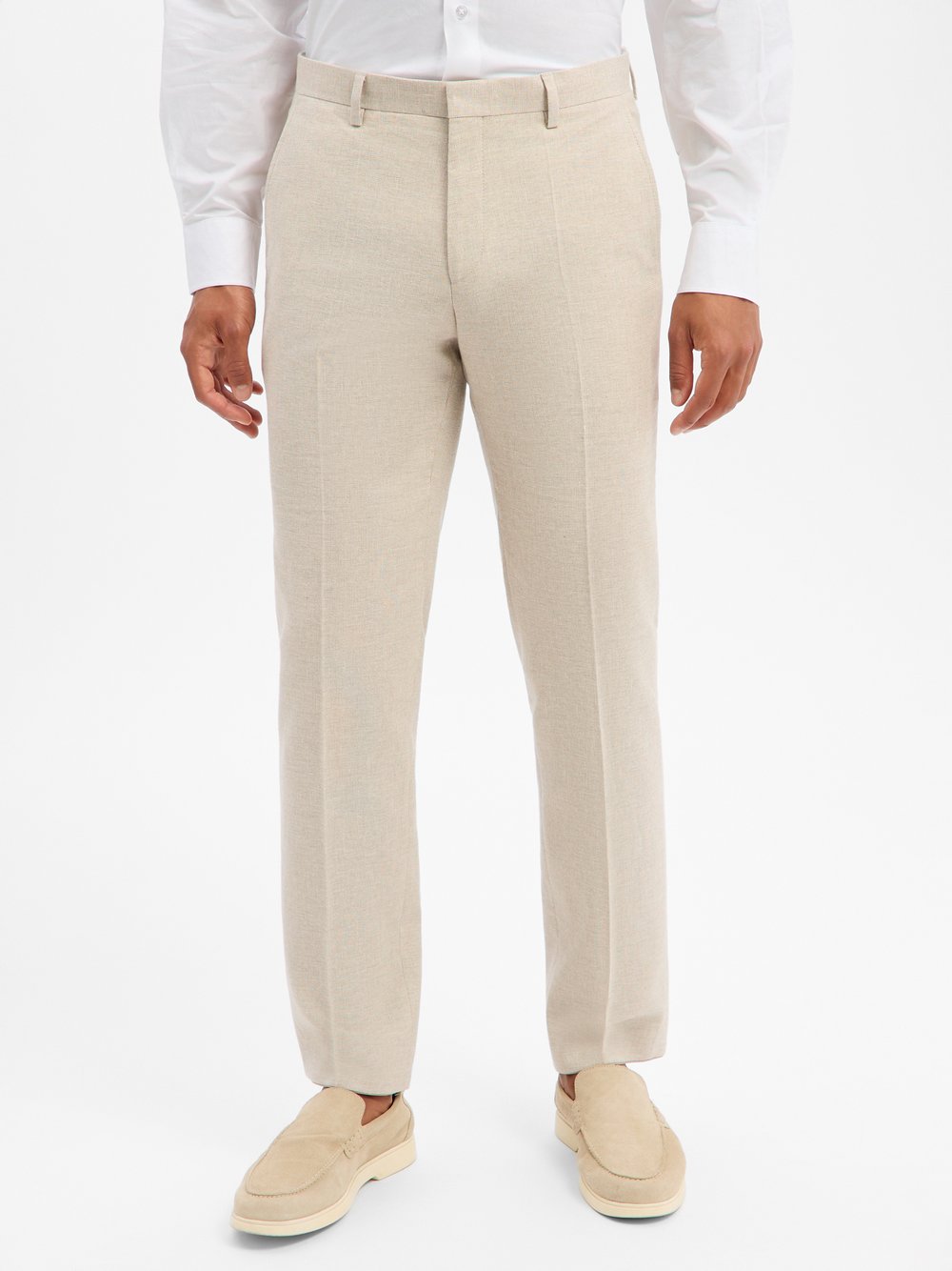 Roy Robson Baukasten-Hose mit Leinenanteil Herren Slim Fit Baumwolle beige, 102
