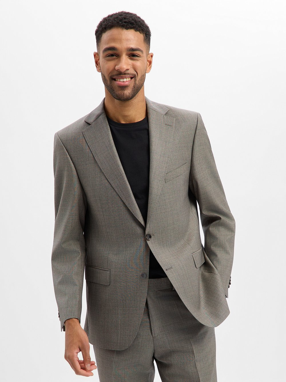 Thumbnail - Carl Gross Baukasten-Schurwoll-Sakko Herren Modern Fit Schurwolle braun meliert, 25