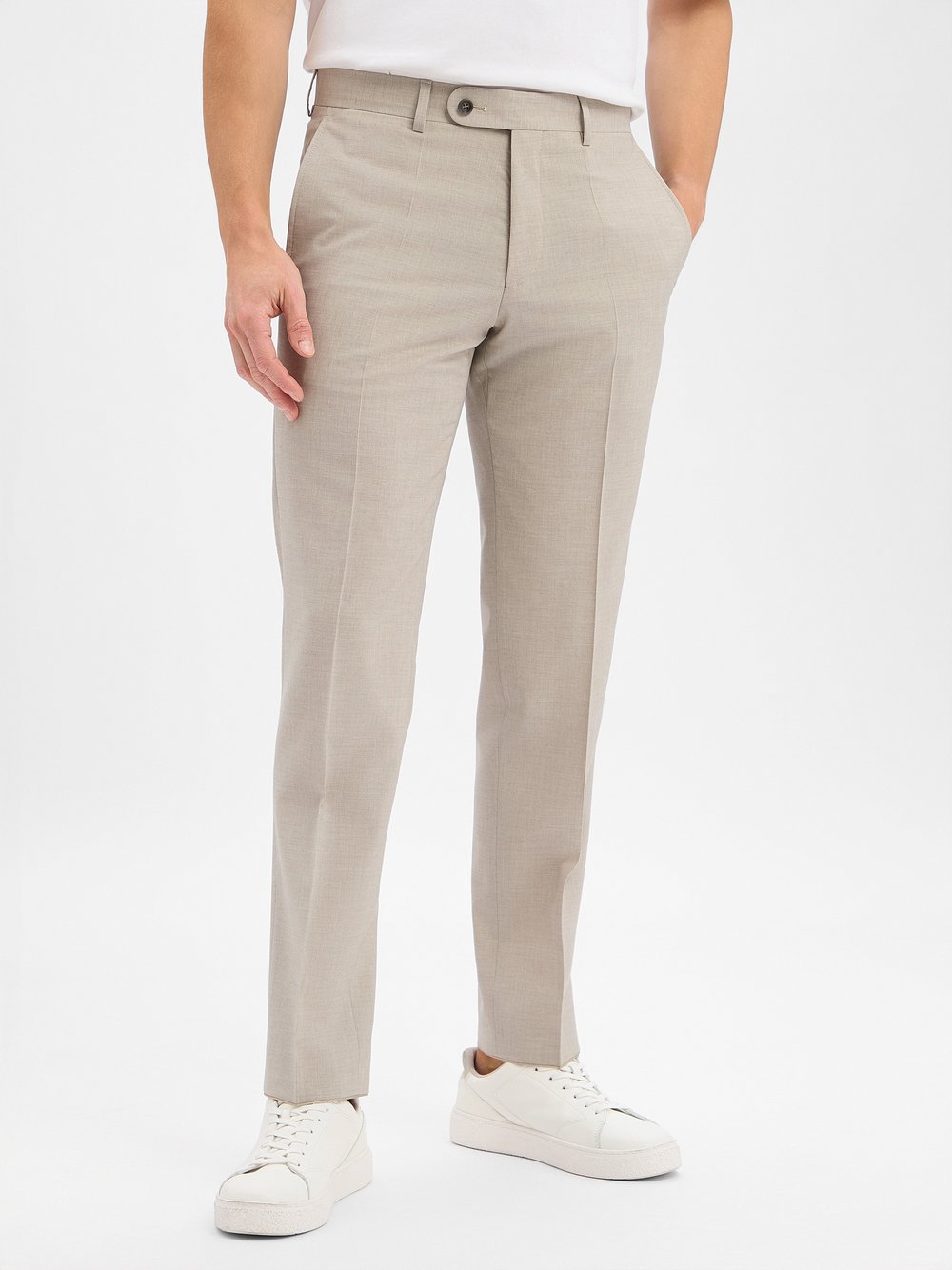 Roy Robson Baukasten-Anzughose mit Schurwoll-Anteil Herren Regular Fit Schurwolle beige meliert, 29