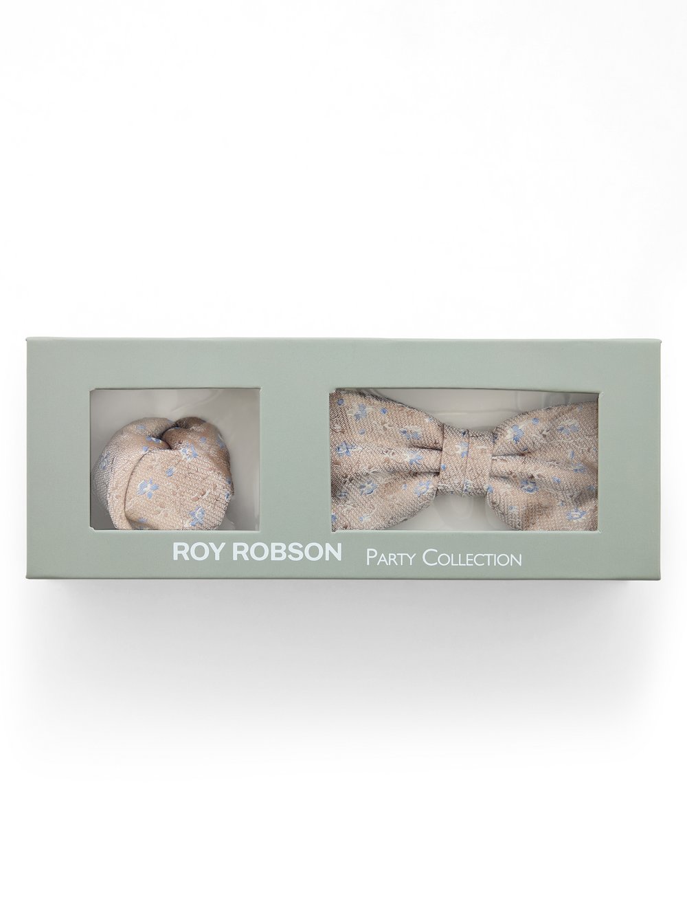 Roy Robson Fliege und Einstecktuch Herren Regular Fit beige gemustert, ONE SIZE