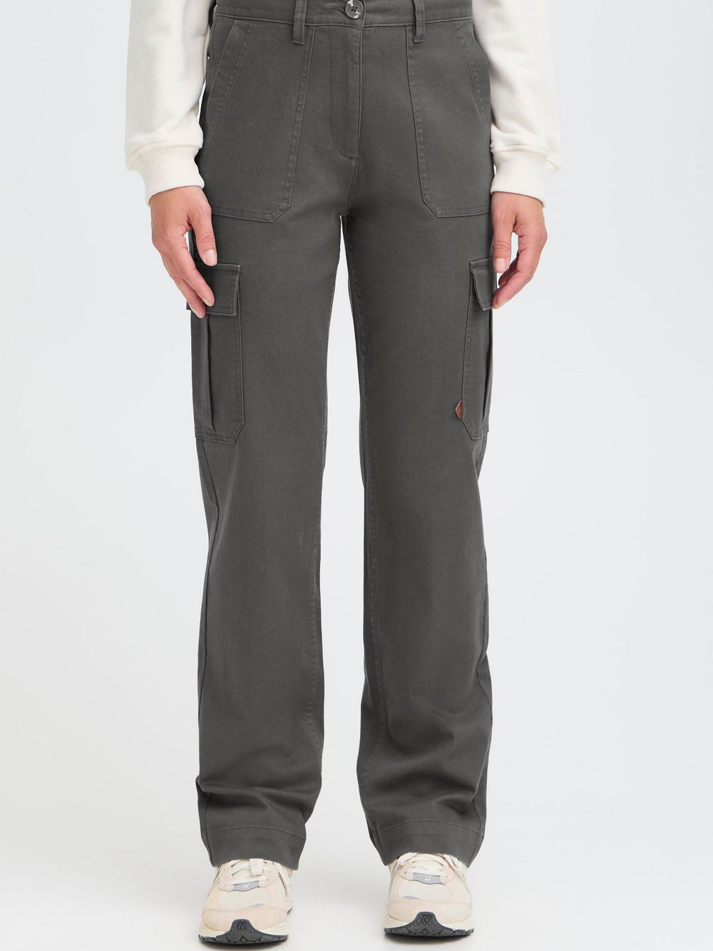 OXMO Cargohose Damen Baumwolle grau, 40-30
