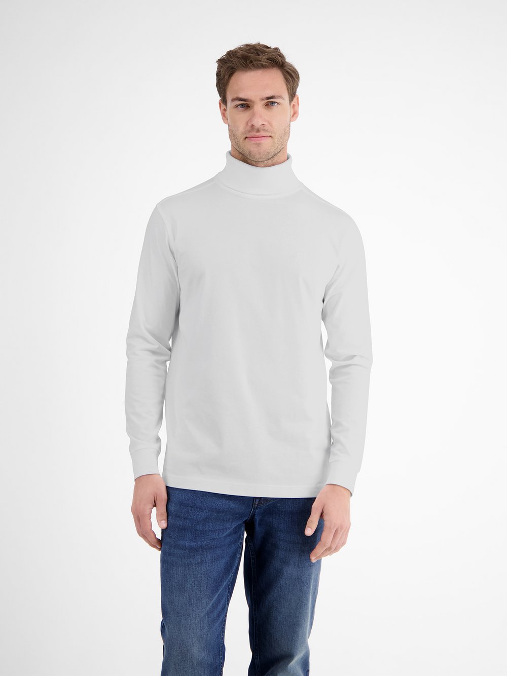LERROS Rollkragenshirt Herren Baumwolle weiß, L