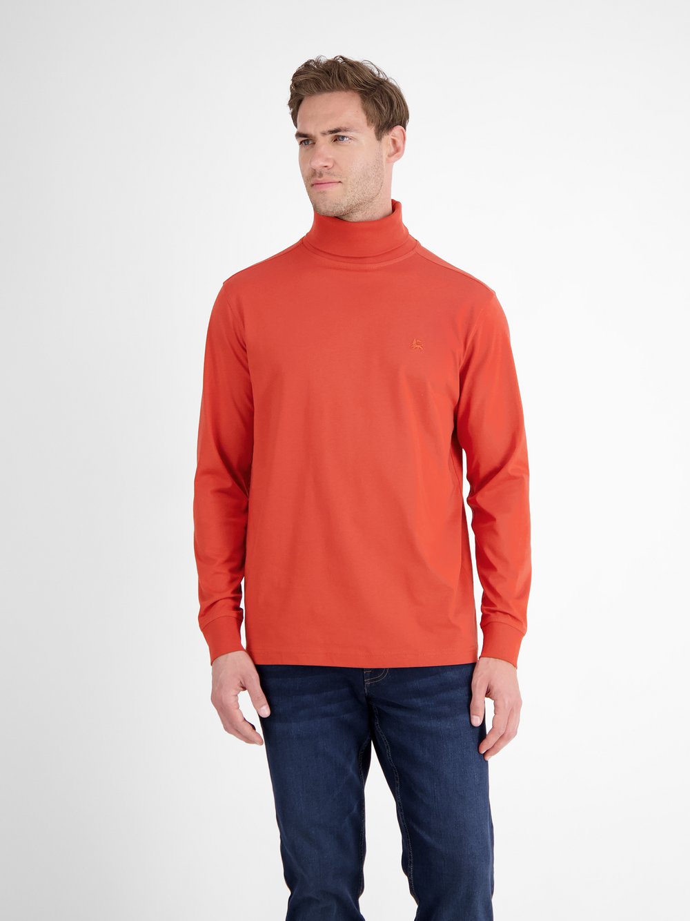 LERROS Rollkragenshirt Herren Baumwolle rot, L