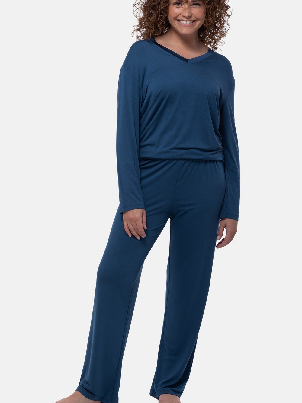 Thumbnail - Ammann Schlafanzug Damen Modal blau, 40