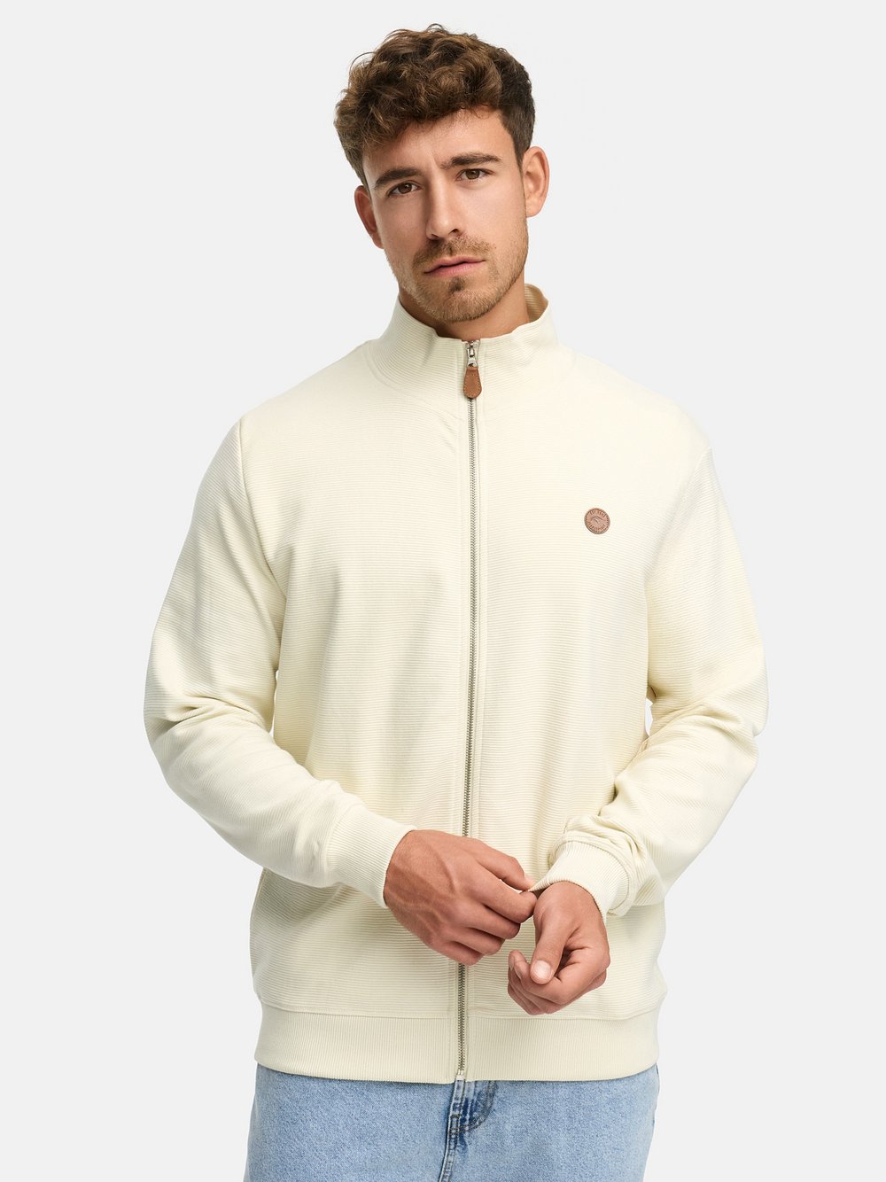Indicode Strickjacke Herren Baumwolle weiß, XL