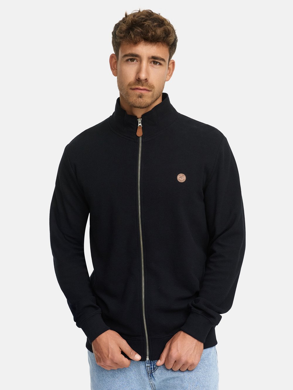 Indicode Strickjacke Herren Baumwolle schwarz, M