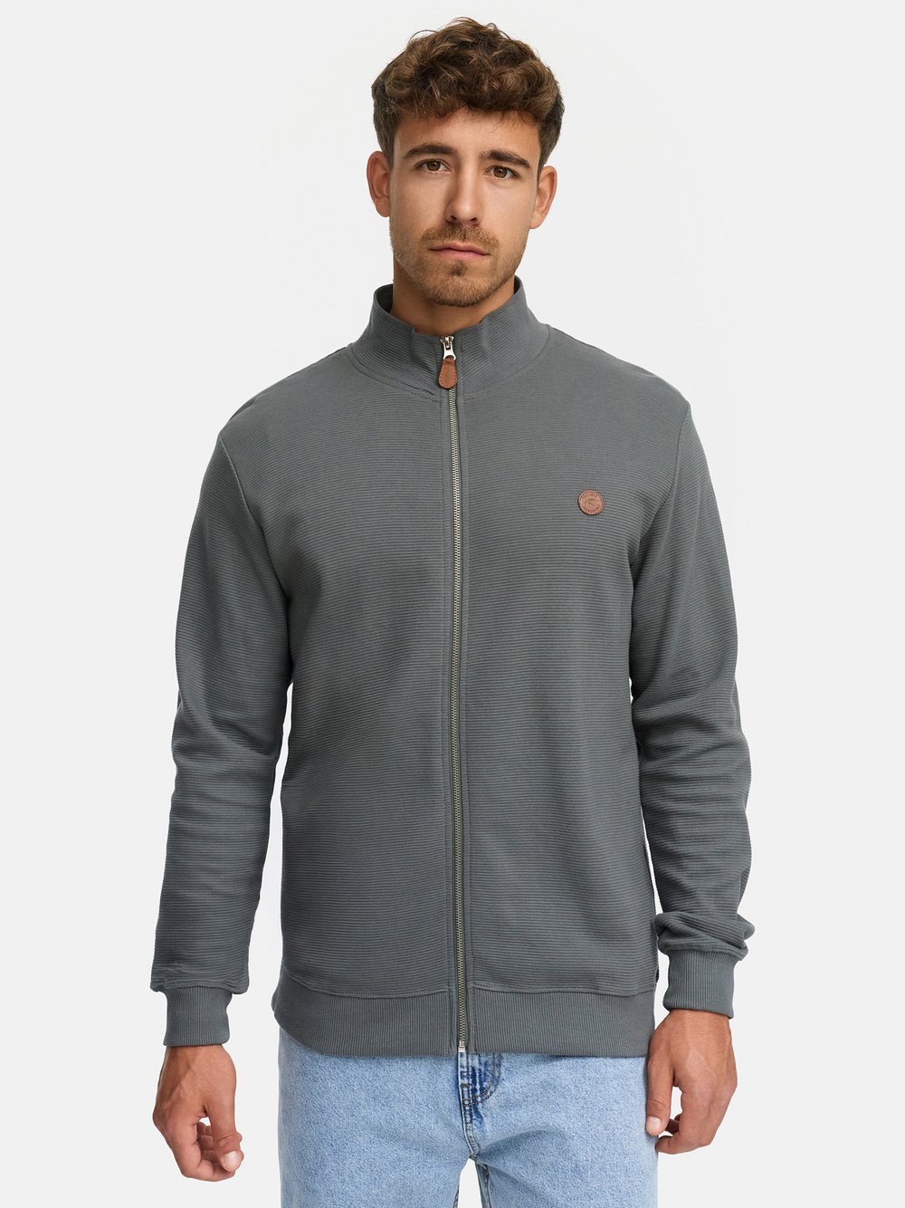 Indicode Strickjacke Herren Baumwolle grau, M