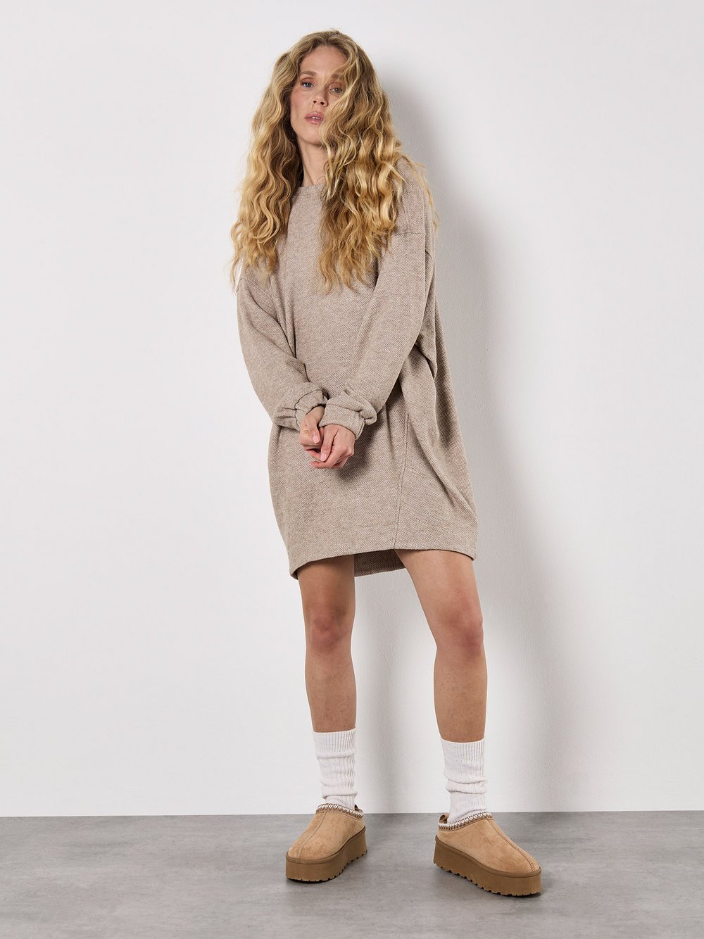 Apricot Minikleid Damen Viskose beige, 40