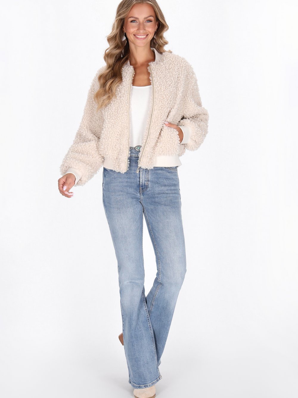 Thumbnail - IZIA Jacke Damen beige meliert, M