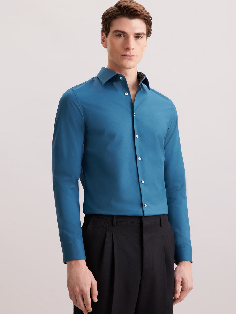 Seidensticker Business Hemd Herren Slim Fit Baumwolle grün, 44
