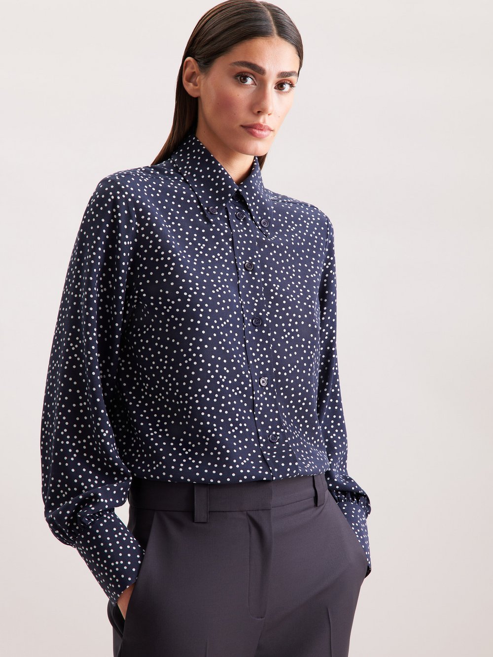 Seidensticker Hemdbluse Damen Viskose blau bedruckt, 38