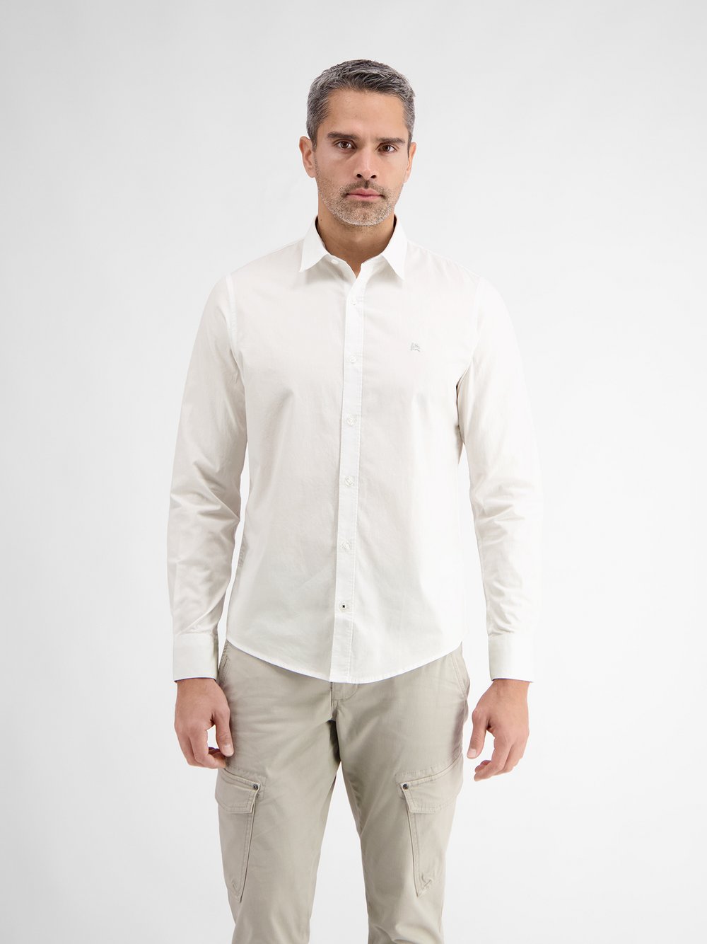 Thumbnail - LERROS Langarmhemd Herren Regular Fit Baumwolle weiß, M