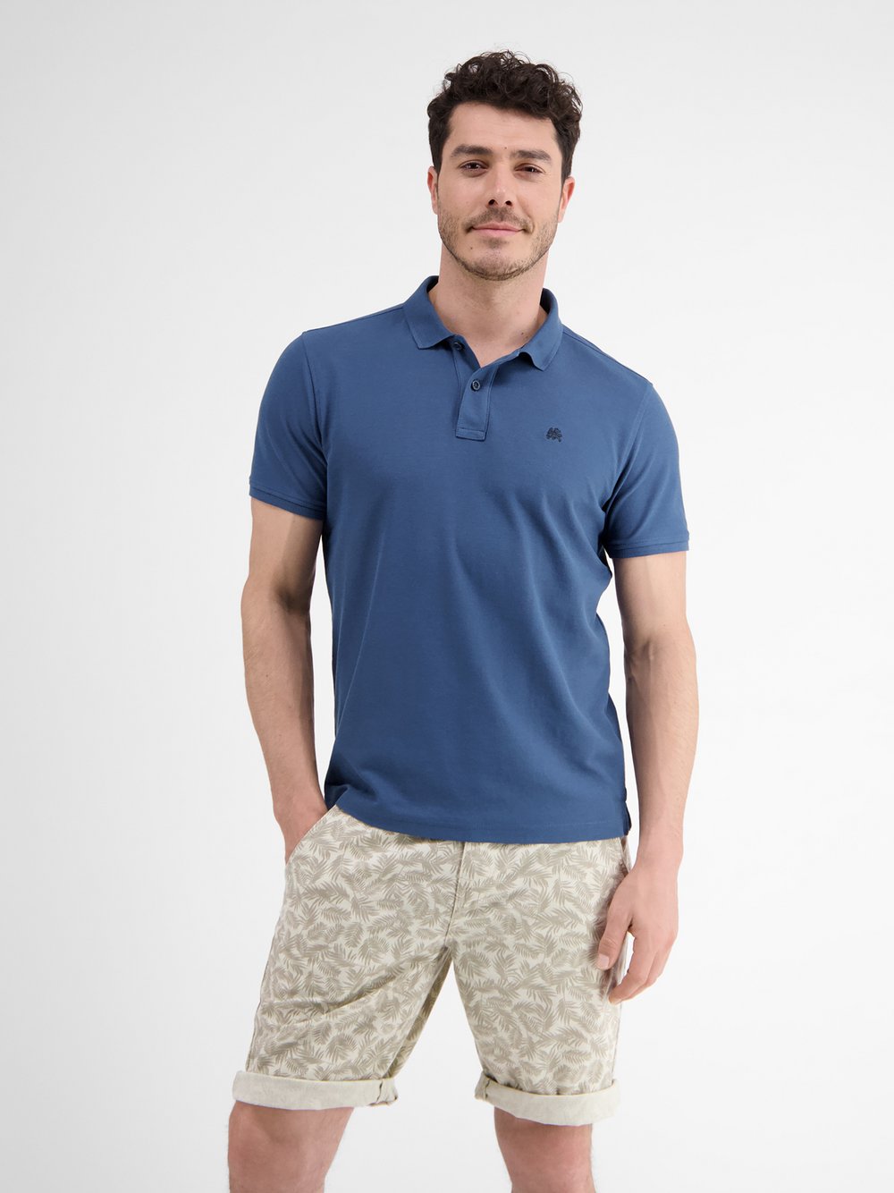 LERROS Poloshirt Herren Baumwolle blau, XL