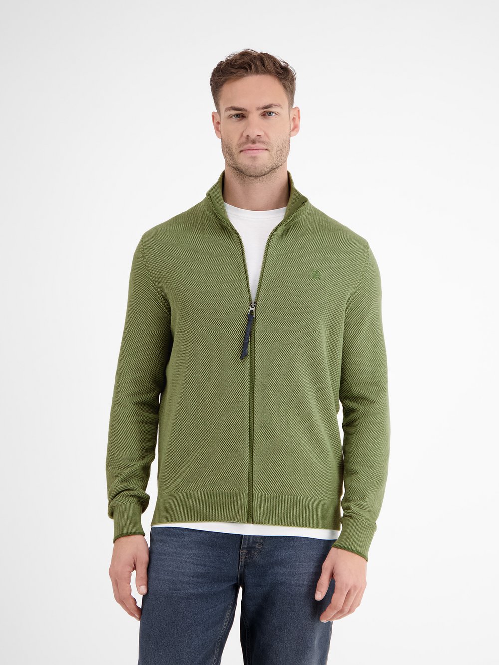 LERROS Strickjacke Herren Baumwolle grün, XXL