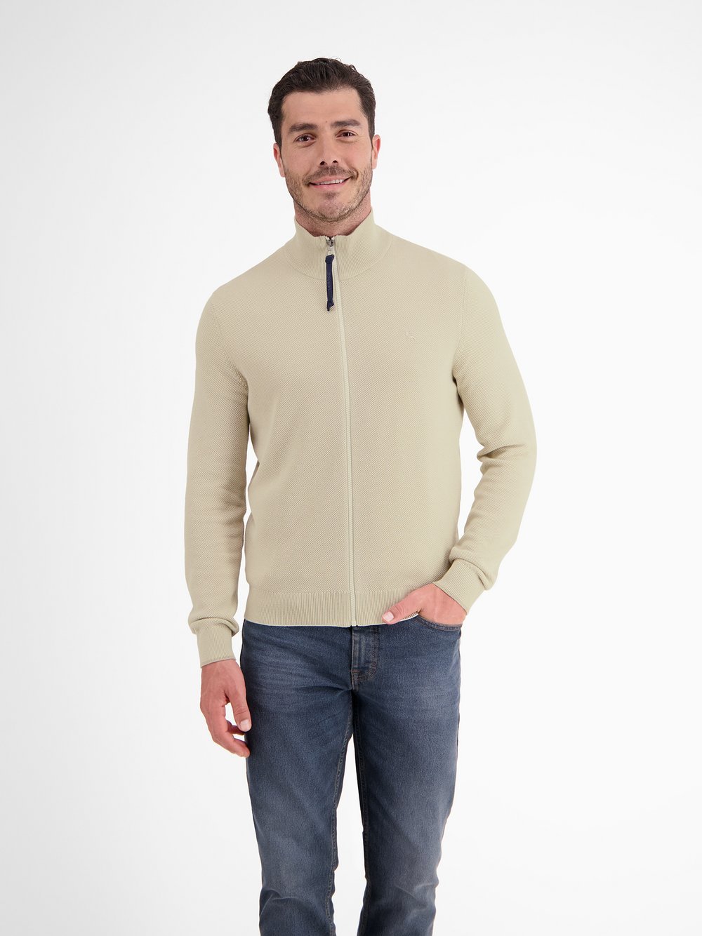 LERROS Strickjacke Herren Baumwolle weiß, L
