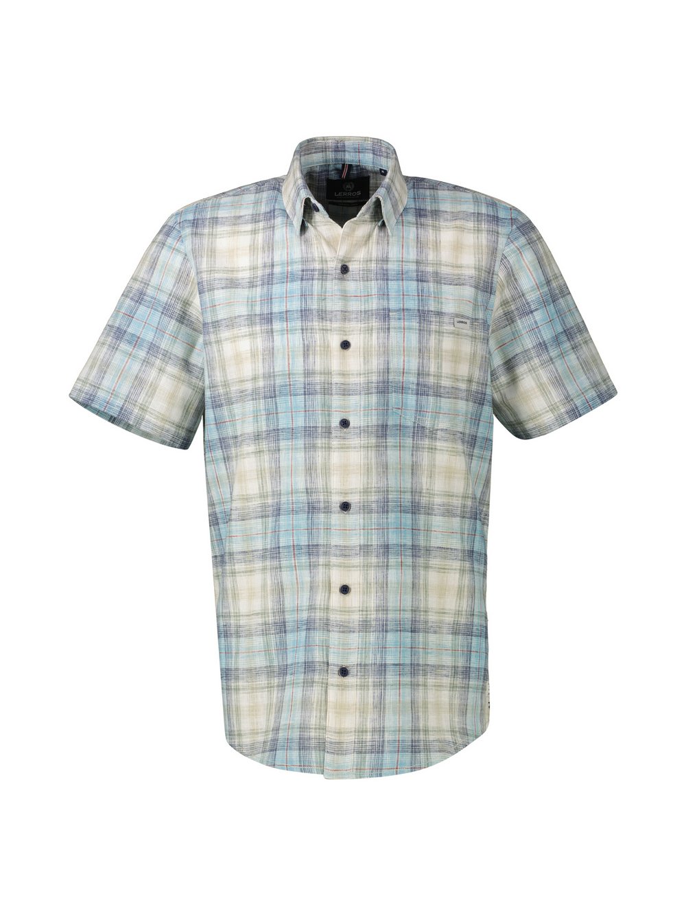 LERROS Kurzarmhemd Herren Comfort Fit blau kariert, 5XL