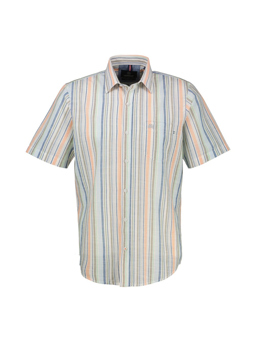 LERROS Kurzarmhemd Herren Regular Fit Baumwolle orange gestreift, XXL