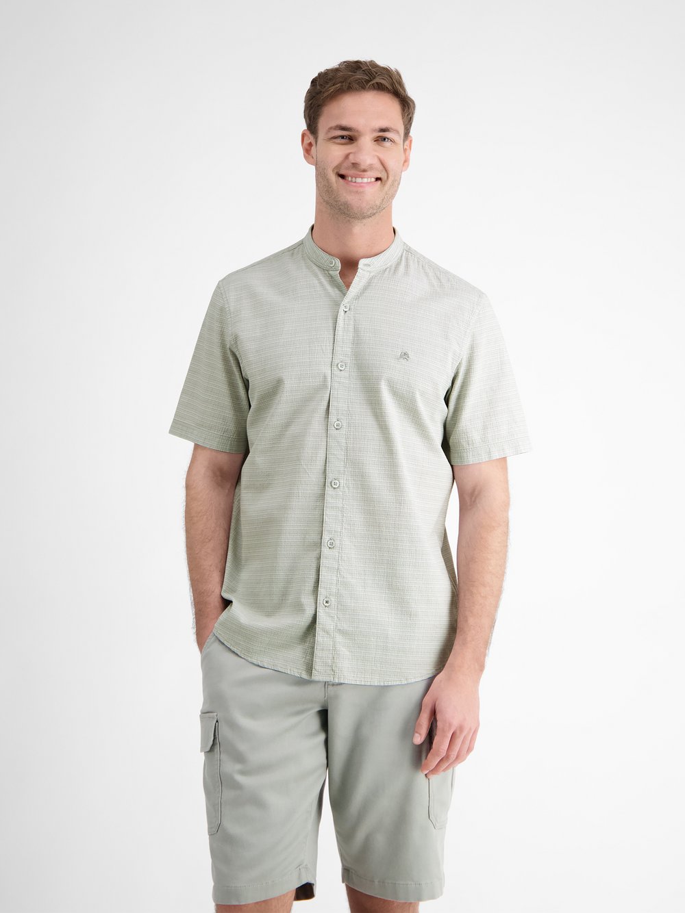 LERROS Kurzarmhemd Herren Regular Fit Baumwolle grün, XL